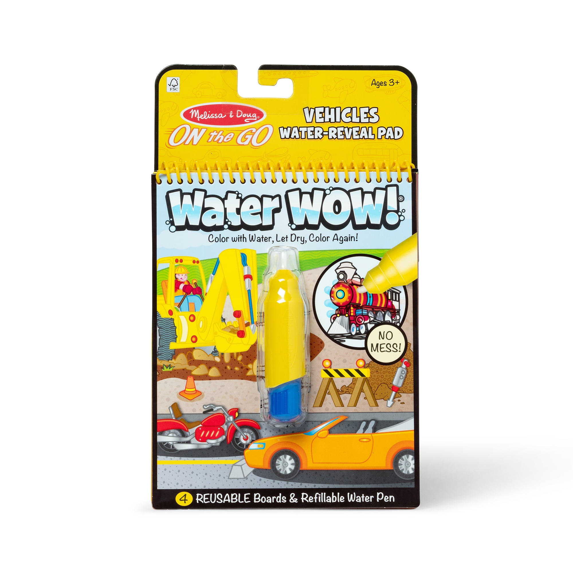 Melissa & Doug On the Go Water Wow! Reusable Water-Reveal Activity Pad -  Vehicles - FSC Certified Materials