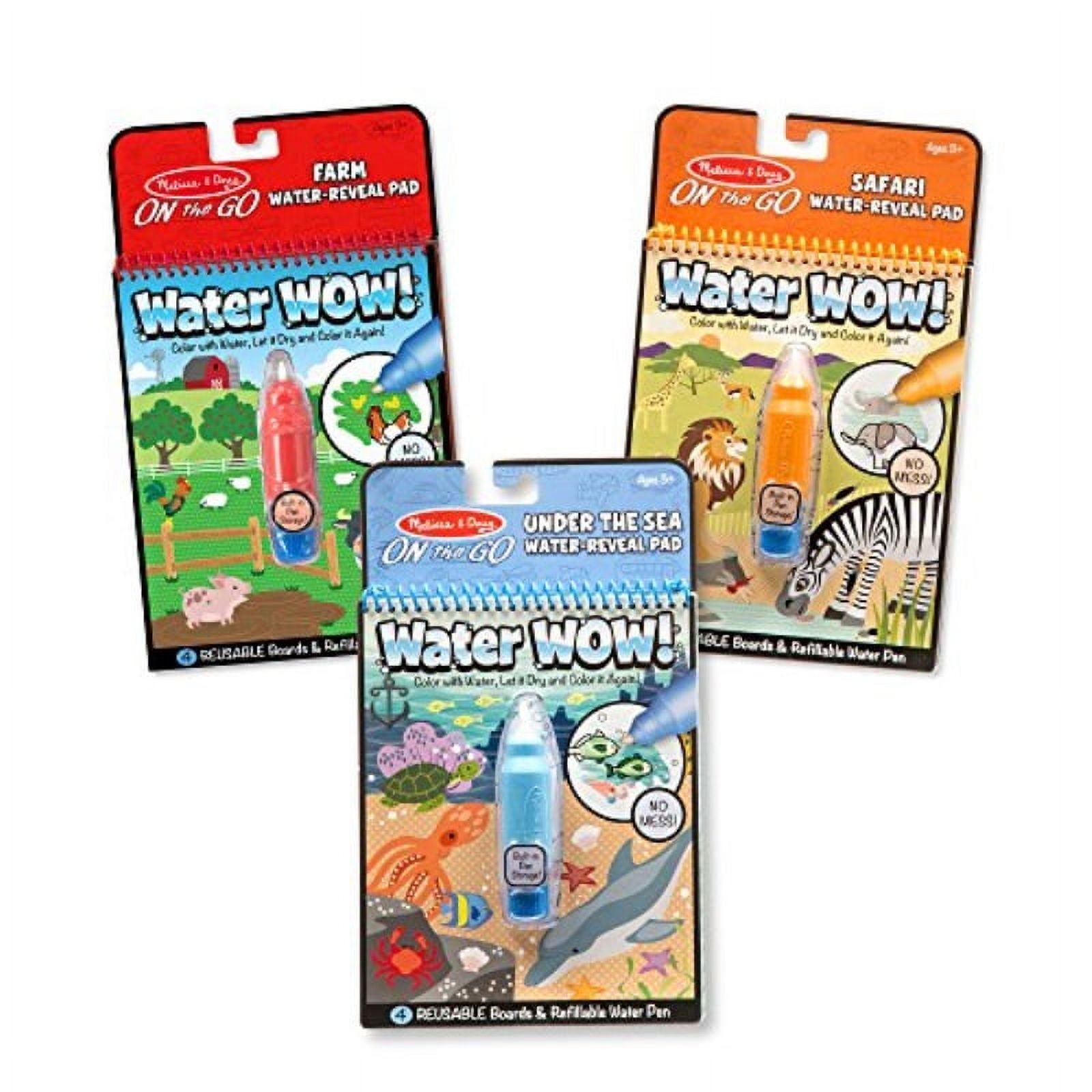 Melissa & Doug Water Wow - Water Reveal Pad Bundle - Animals, Alphabet,  Numbers and More - Travel Toys, Party Favors, Stocking Stuffers, Mess Free