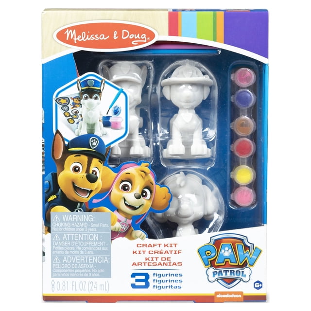 Melissa & Doug PAW Patrol Craft Kit - 3 Decorate Your Own Pup Figurines