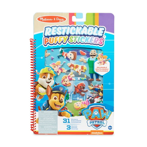 Melissa & Doug PAW Patrol Restickable Puffy Stickers - Adventure Bay (31 Reusable Stickers) - FSC Certified
