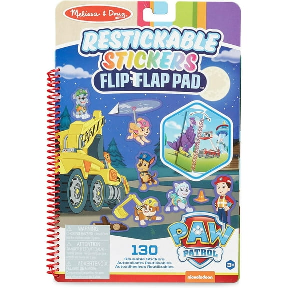 Melissa & Doug PAW Patrol Restickable Stickers Flip-Flap Pad - Ultimate Rescue (130 Reusable Stickers)
