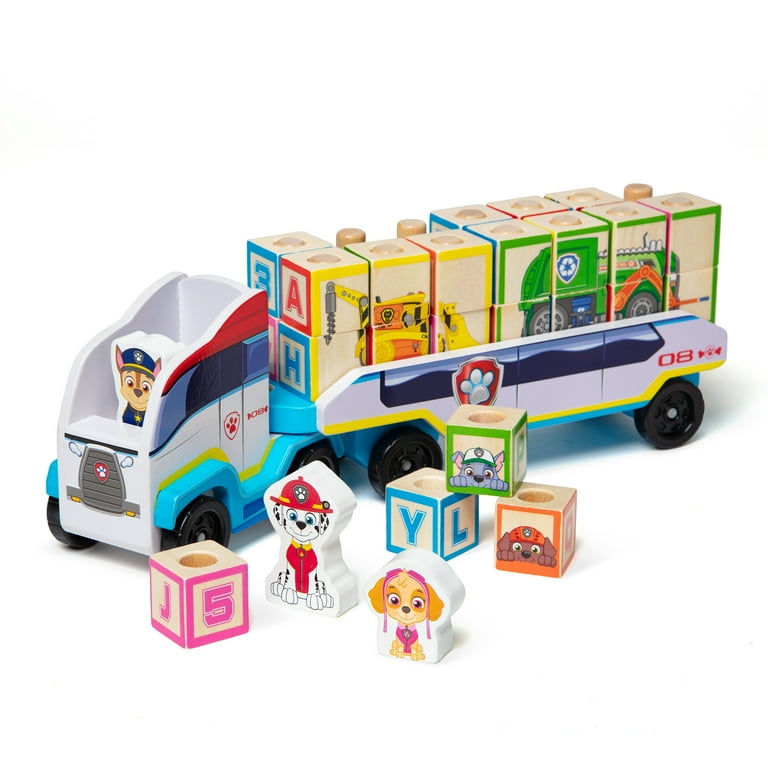 代引き手数料無料 Melissa Pieces (33 Truck Block ABC Wooden Patrol PAW Doug & その他