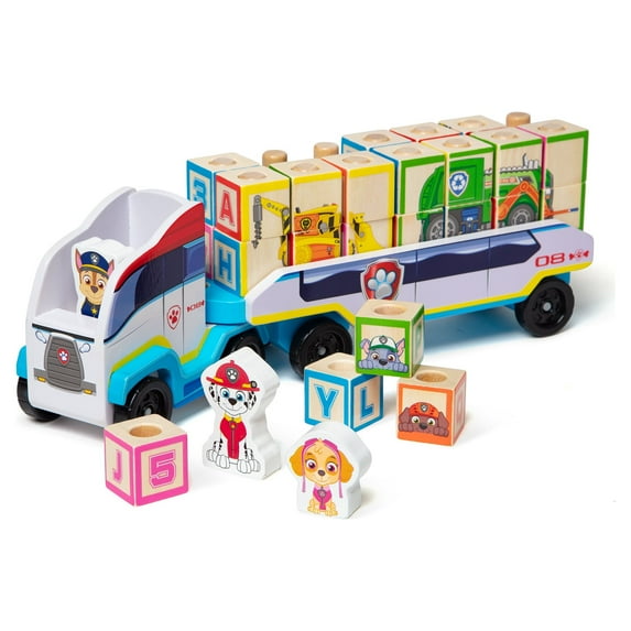 Melissa & Doug PAW Patrol Wooden ABC Block Truck (33 Pieces)