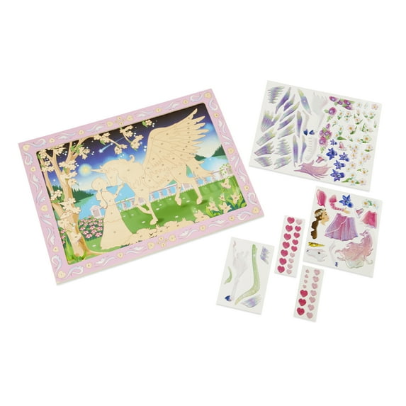 Melissa & Doug Peel and Press Sticker by Number Kit: Mystical Unicorn - 100+ Stickers, Jumbo Frame