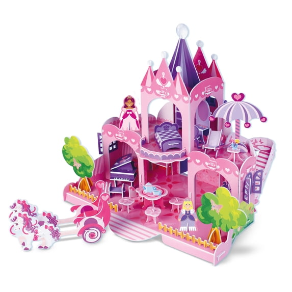 Melissa & Doug Pink Palace 3-D Puzzle (15 X 14.25 X 13 Inches, 100+ Pcs)
