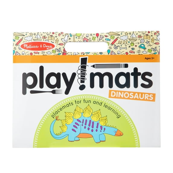 Melissa & Doug Playmats Dinosaurs Take-Along Paper Coloring And Learning Activity Pads (24 Pages)