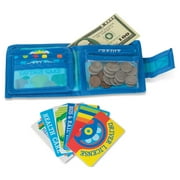 Melissa & Doug Pretend-to-Spend Toy Wallet With Play Money and Cards (45 pcs), Blue - FSC Certified