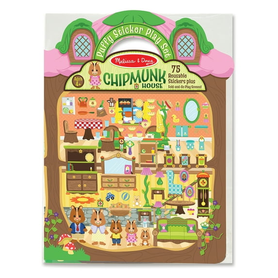 Melissa & Doug Puffy Sticker Activity Book: Chipmunk House - Safari