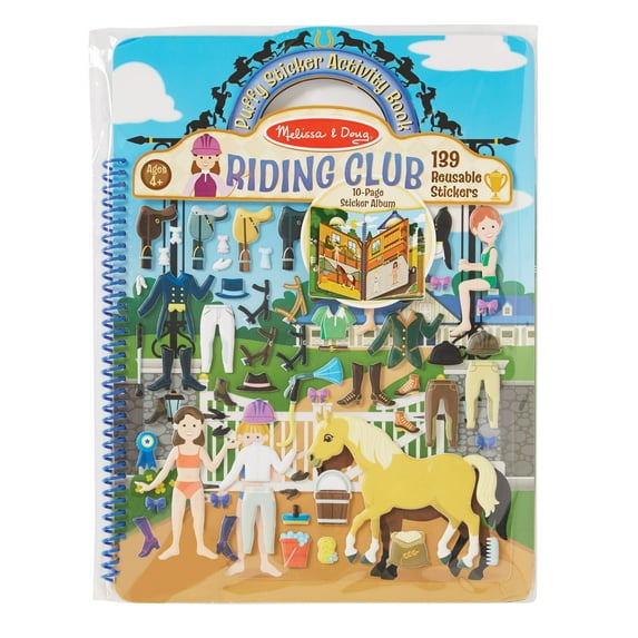 Melissa & Doug Puffy Sticker Activity Book: Riding Club - 139 Reusable Stickers - FSC Certified