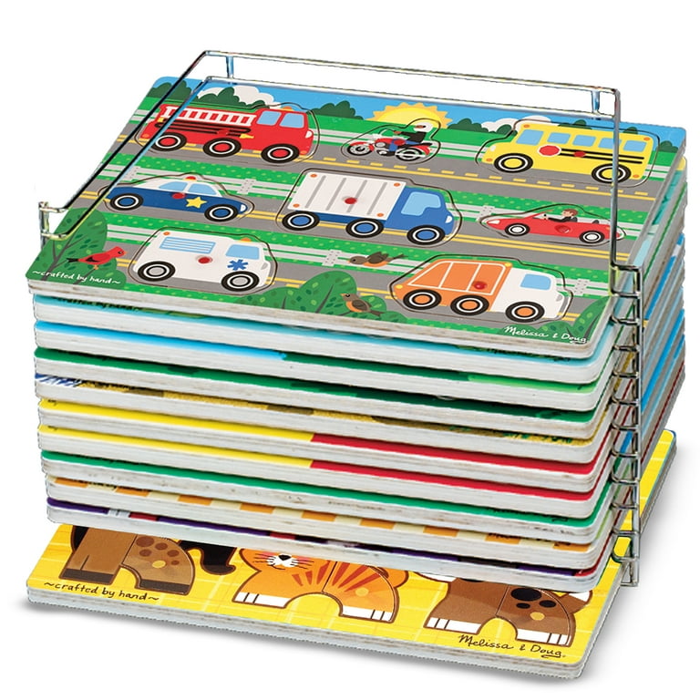  Melissa & Doug Puzzle Storage Rack - Wire Rack Holds 12 Puzzles  - Puzzle Rack Organizer, Puzzle Holder Rack For Kids : Melissa & Doug,  1018: Toys & Games