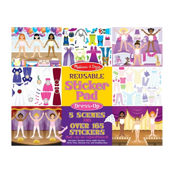 Melissa & Doug Reusable Sticker Pad: Dress-Up - 165+ Reusable Stickers