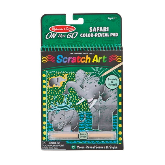 Melissa & Doug Safari Color-Reveal Scratch Art Activity Pad