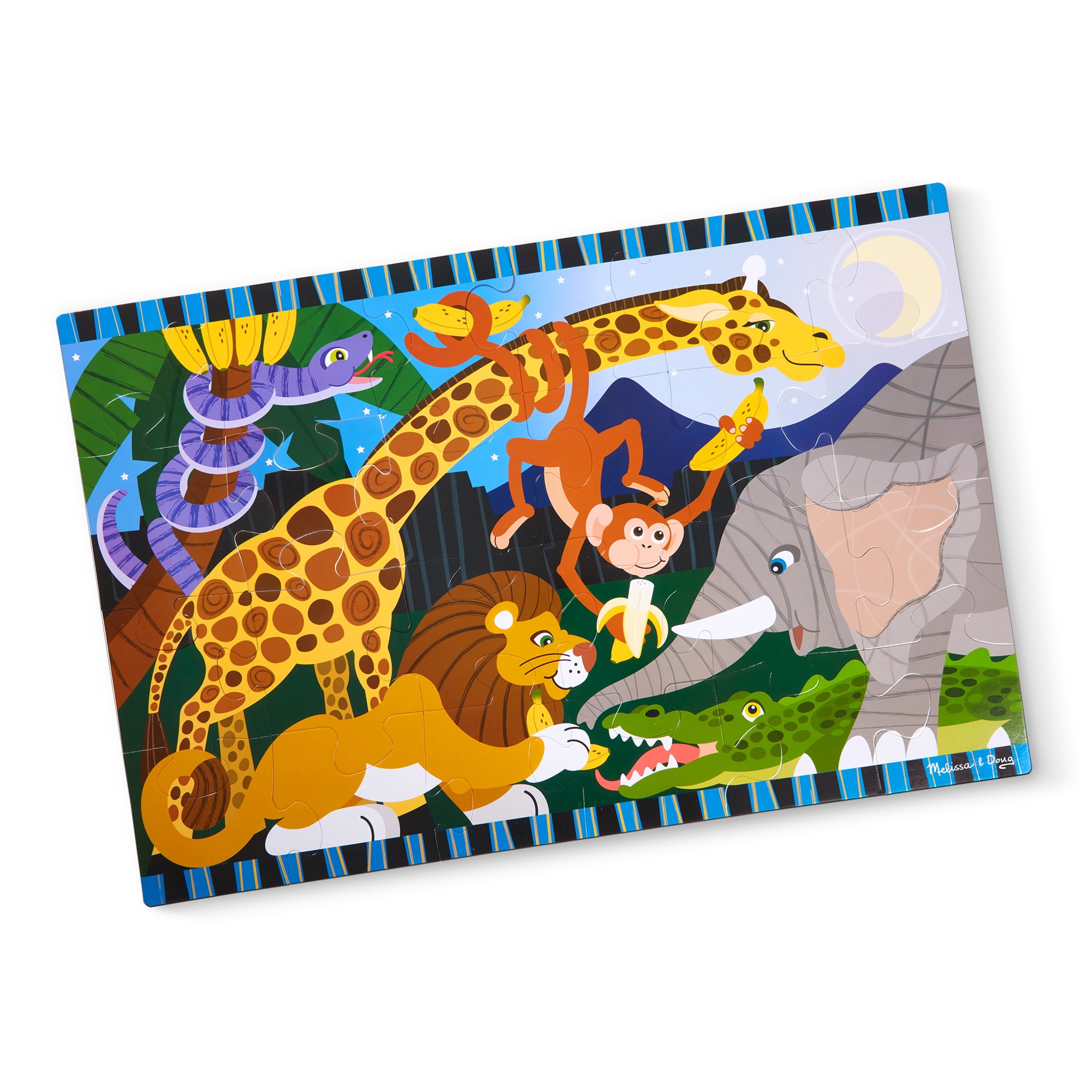 Melissa \u0026 Doug Safari Social Jumbo Jigsaw Floor Puzzle (24 pcs, 2 x 3 feet) - FSC Certified