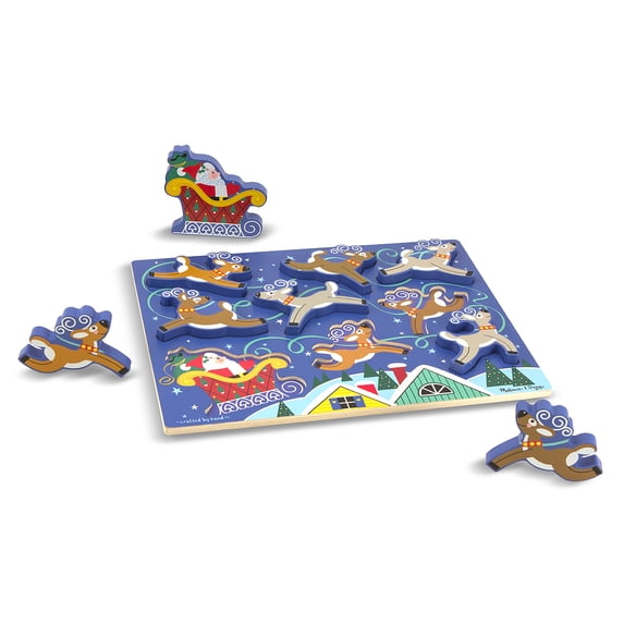 Melissa & Doug Santa's Sleigh Wooden Chunky Puzzle (9 pcs)