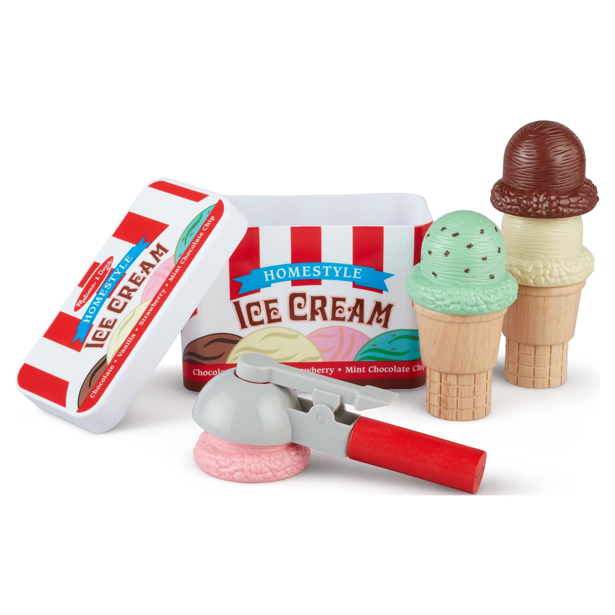 Melissa Doug Scoop and Stack Ice Cream Cone Magnetic Pretend Play Set Multicolor FSC Certified