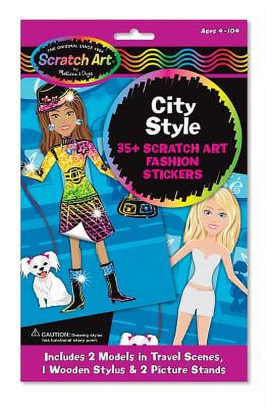 Melissa & Doug Scratch Art City Style Fashion Sticker Kit - Dress-Up Models, 35+ Stickers - image 1 of 1