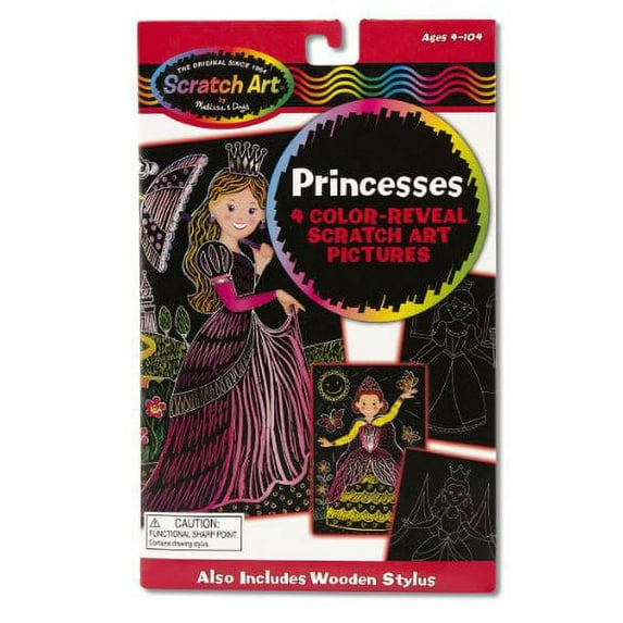 Melissa & Doug Scratch Art Color Reveal Pictures - Princess