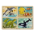 thumbnail image 1 of Melissa & Doug Sea Life 4-in-1 Wooden Jigsaw Puzzle - Dolphin, Tropical Fish, Turtle, and Orca Whale, 1 of 4