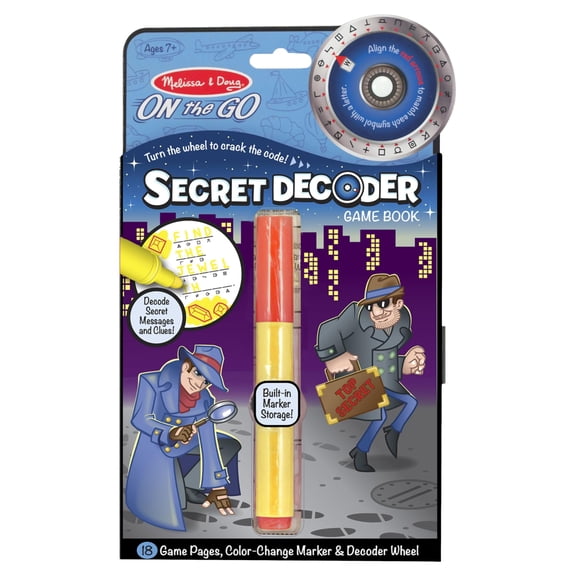 Melissa & Doug On the Go Spy Mystery Secret Decoder Book With Decoder Wheel and Magic-Reveal Pen