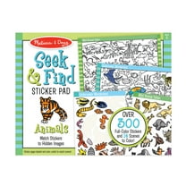Melissa & Doug Seek and Find Sticker Pad, Animals (400  Stickers, 14 Scenes to Color)