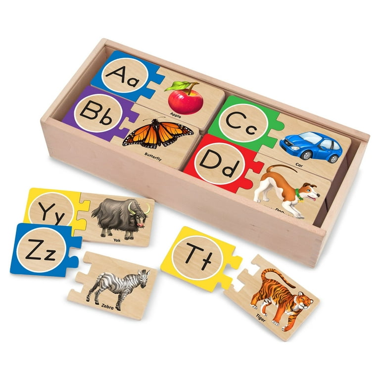  Melissa & Doug Self-Correcting Alphabet Wooden Puzzles With  Storage Box (52 pcs) - ABC Puzzles, Wooden Alphabet Puzzle For Kids Ages 4+  : Melissa & Doug, 2541: Toys & Games