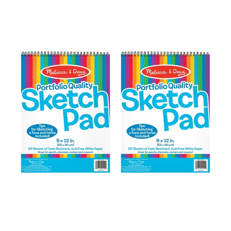  Melissa & Doug Sketch Pad (9 x 12 inches) - 50 Sheets, 2-Pack -  Kids Drawing Paper, Drawing And Coloring Pad Art Supplies : Toys & Games