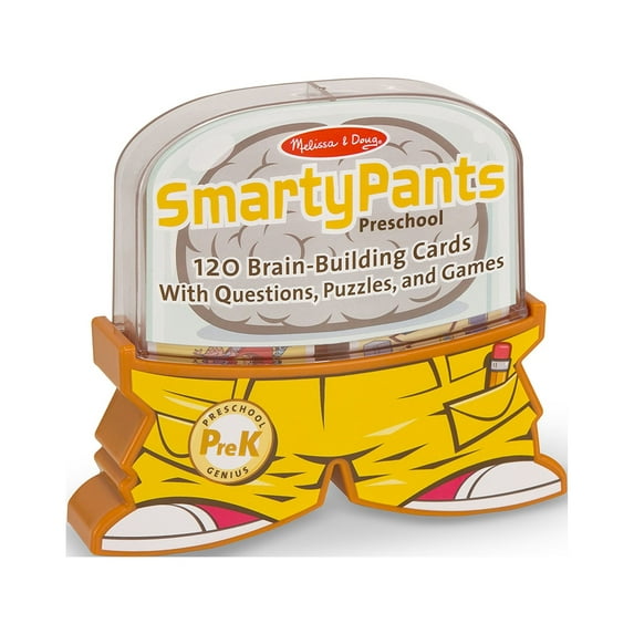 Melissa & Doug Smarty Pants Preschool Card Set Educational Activity With 120 Brain-Building Questions, Puzzles, and Games