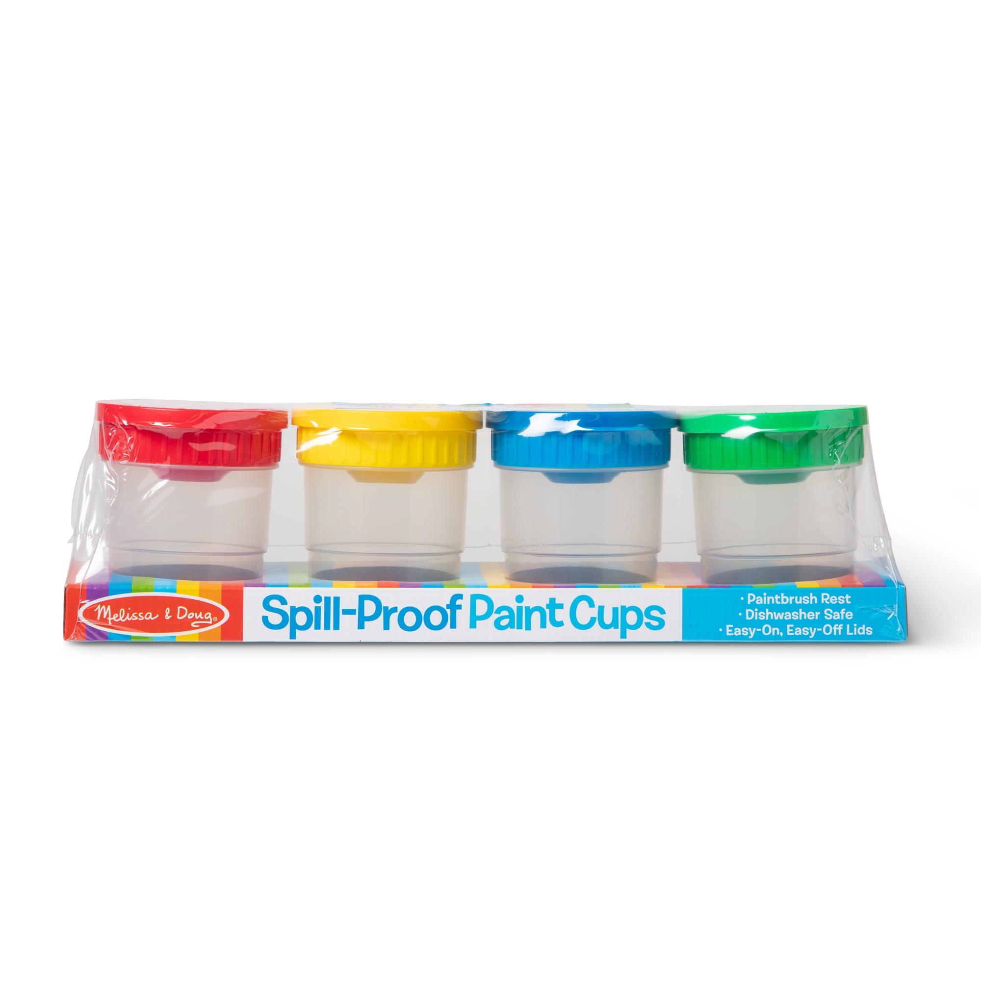  Paint Cups for Kids,4Pcs Spill Proof Paint Cups with 4Pcs  Brushes,Paint Cups with Lids for Kids,No Spill Lid Paint Cups for Art  Painting Course : Toys & Games