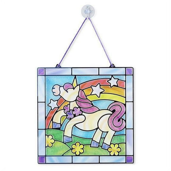 Melissa Doug Stained Glass Made Easy Craft Kit - Unicorn