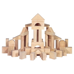Melissa & Doug Standard Unit Solid-Wood Building Blocks With Wooden Storage Tray (60 pcs)