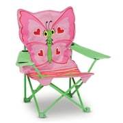 Melissa & Doug Bella Butterfly Foldable Camping Chairs with Carrying Case, Red