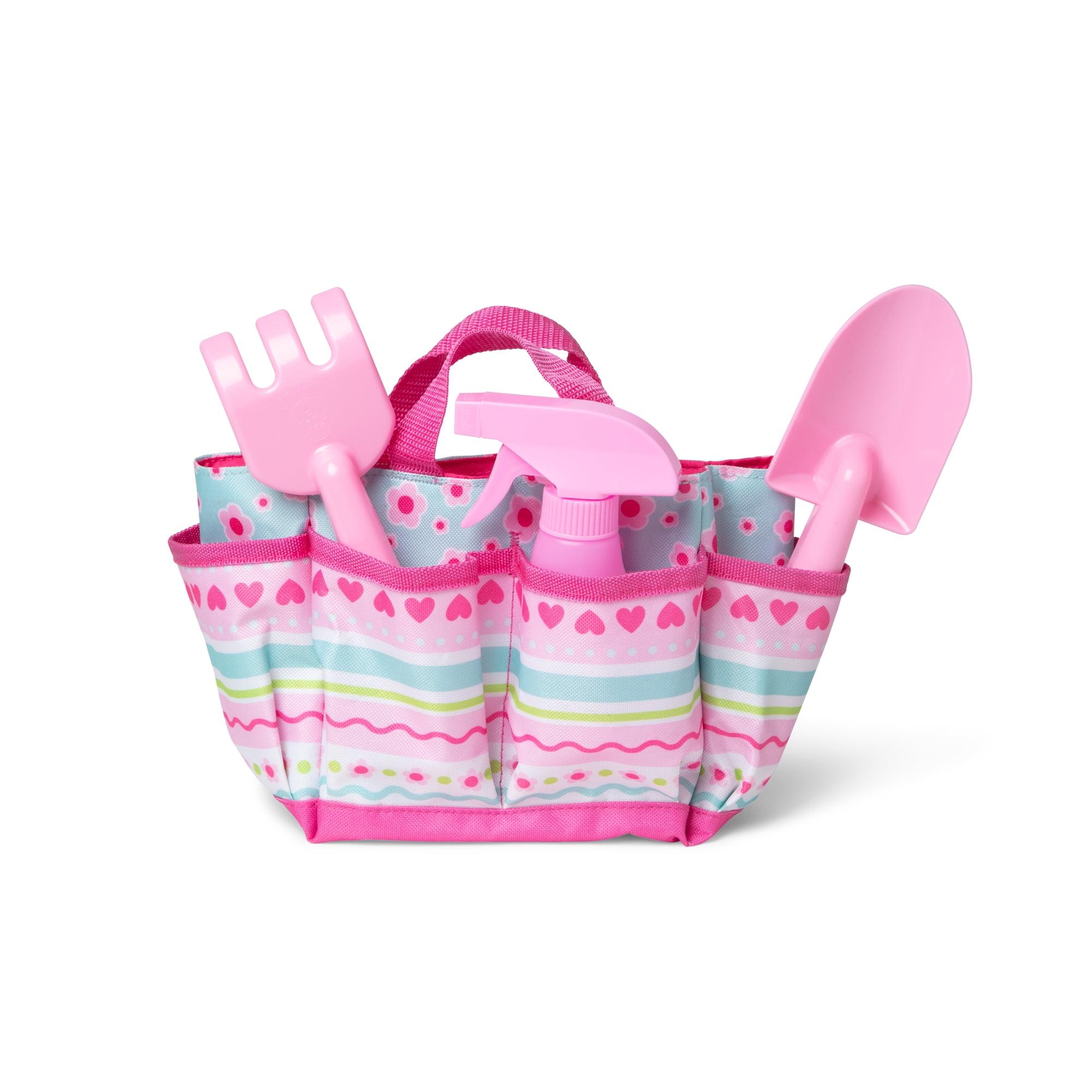 Pretty Petals Pink and Blue Gardening Tote Set with Tools