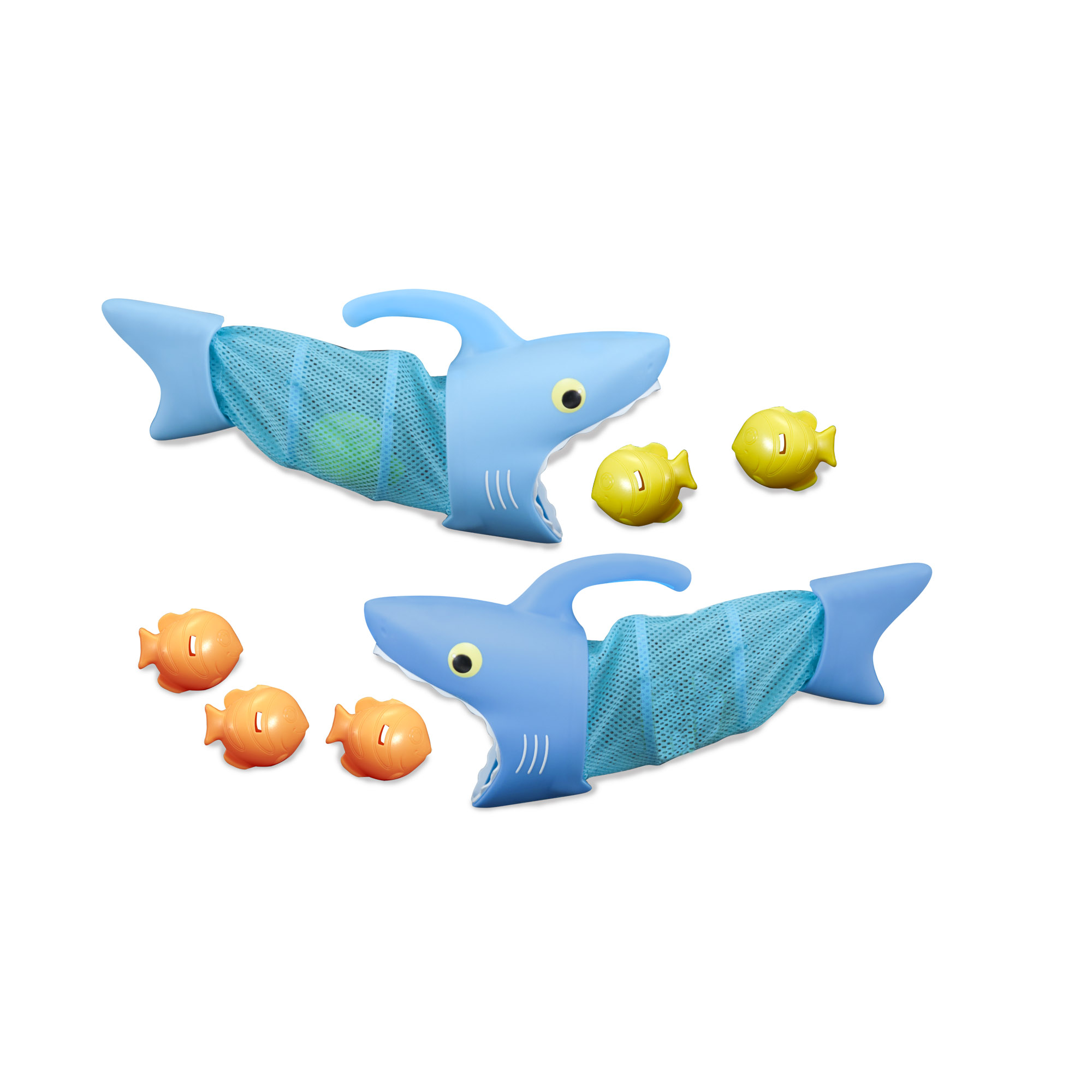 Melissa & Doug Sunny Patch Spark Shark Fish Hunt Pool Game With 2 Nets and 6 Fish to Catch - image 1 of 10