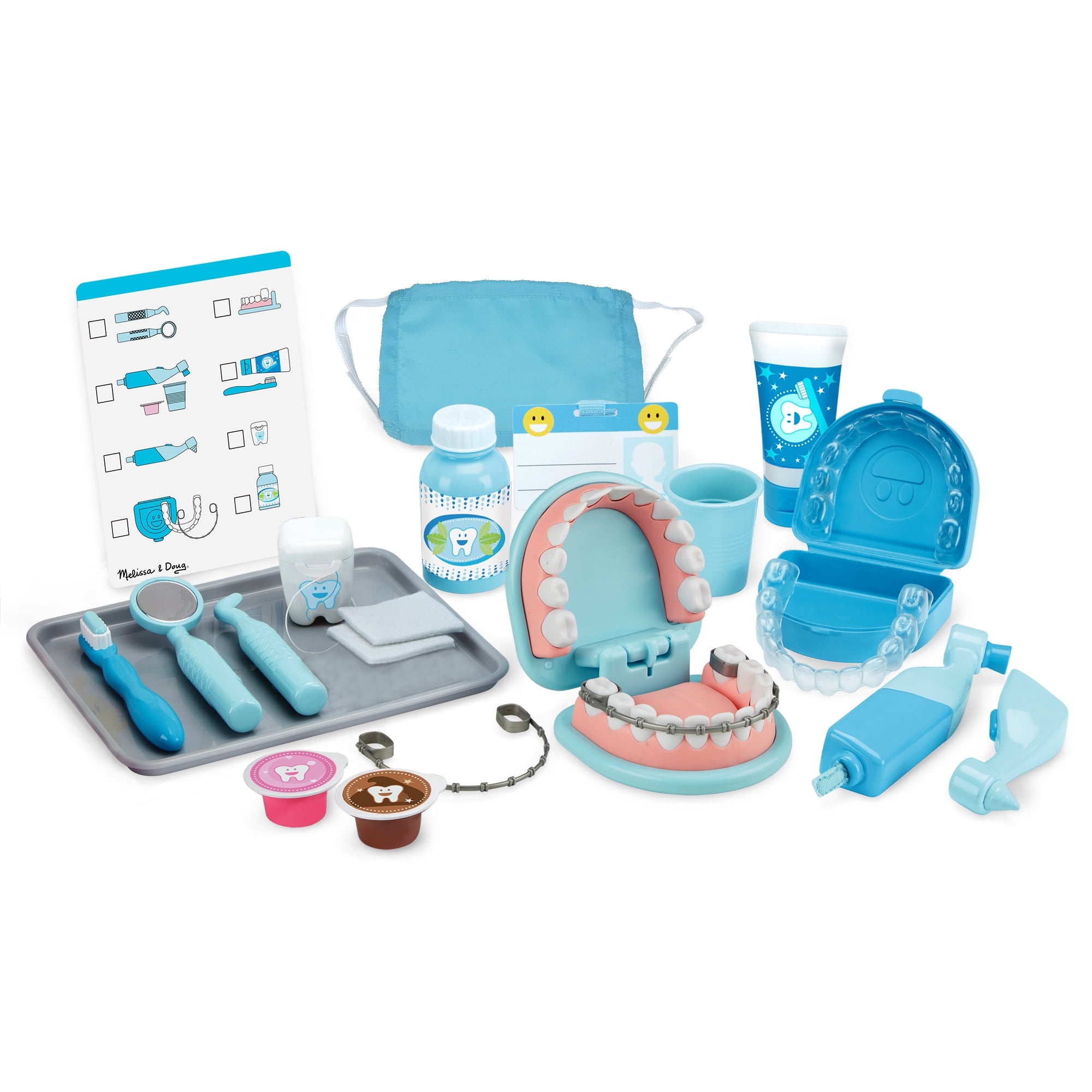 Melissa & Doug Super Smile Dentist Kit With Pretend Play of Teeth And Dental Accessories (25 Toy Pieces) - Walmart.com