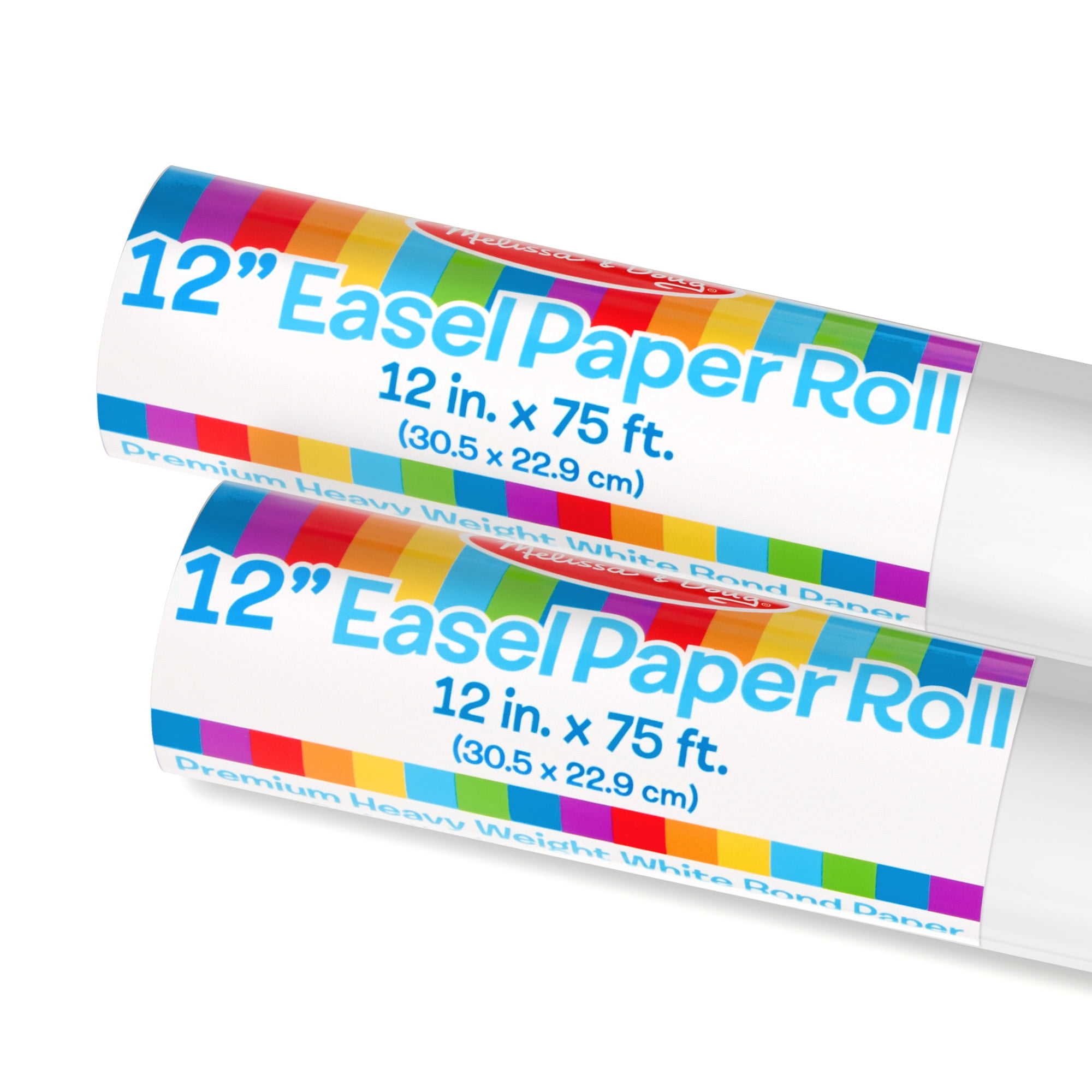 Melissa & Doug Deluxe Easel Paper Roll Replacement (18 inches x 75 feet) -  2-Pack, White