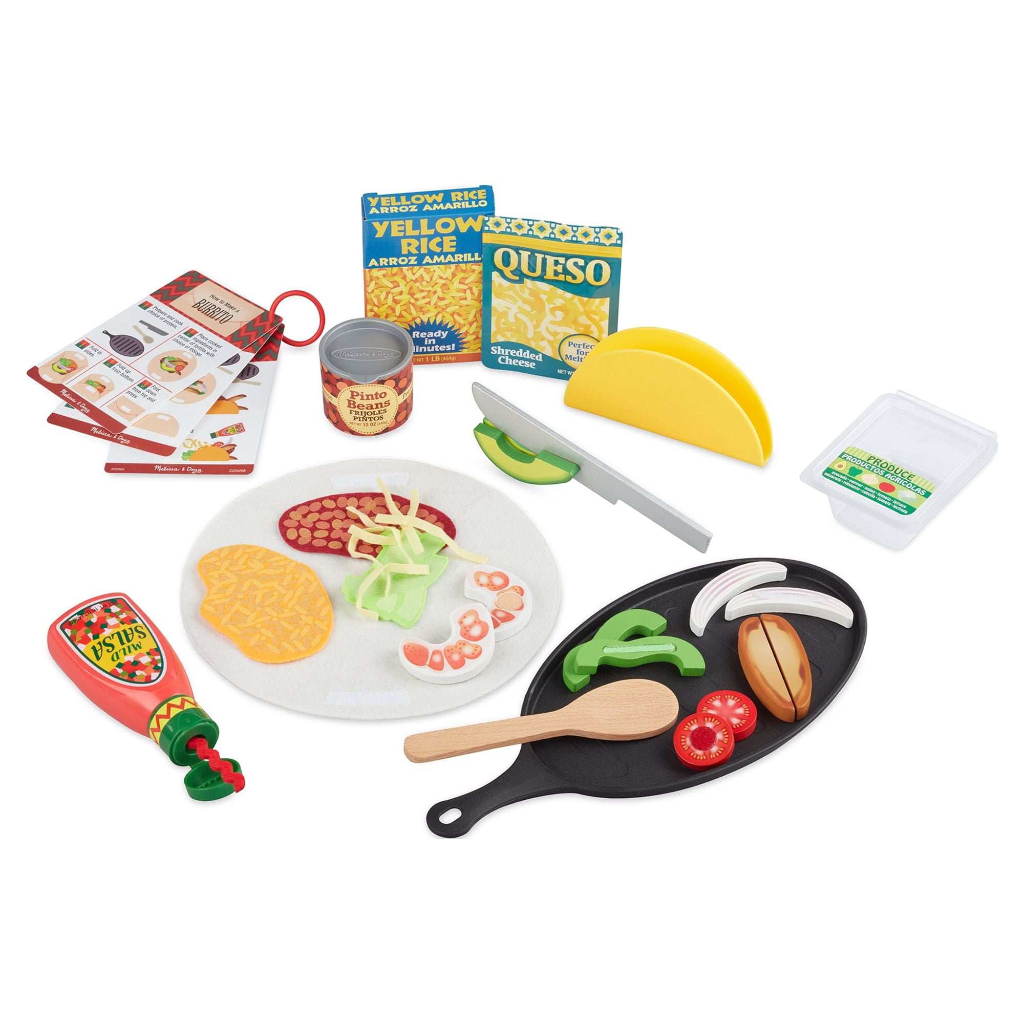  Play Food Set for Kids Mexican Taco Pretend Play Kitchen Toy  for Toddlers with Skillet and Realistic Food Accessories 21 Pieces Ages 3 4  5 6 7 8 : Toys & Games