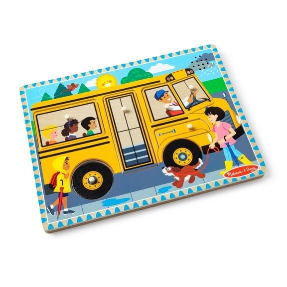 Melissa & Doug The Wheels on the Bus Sound Puzzle With Light-Activated Sound Effects
