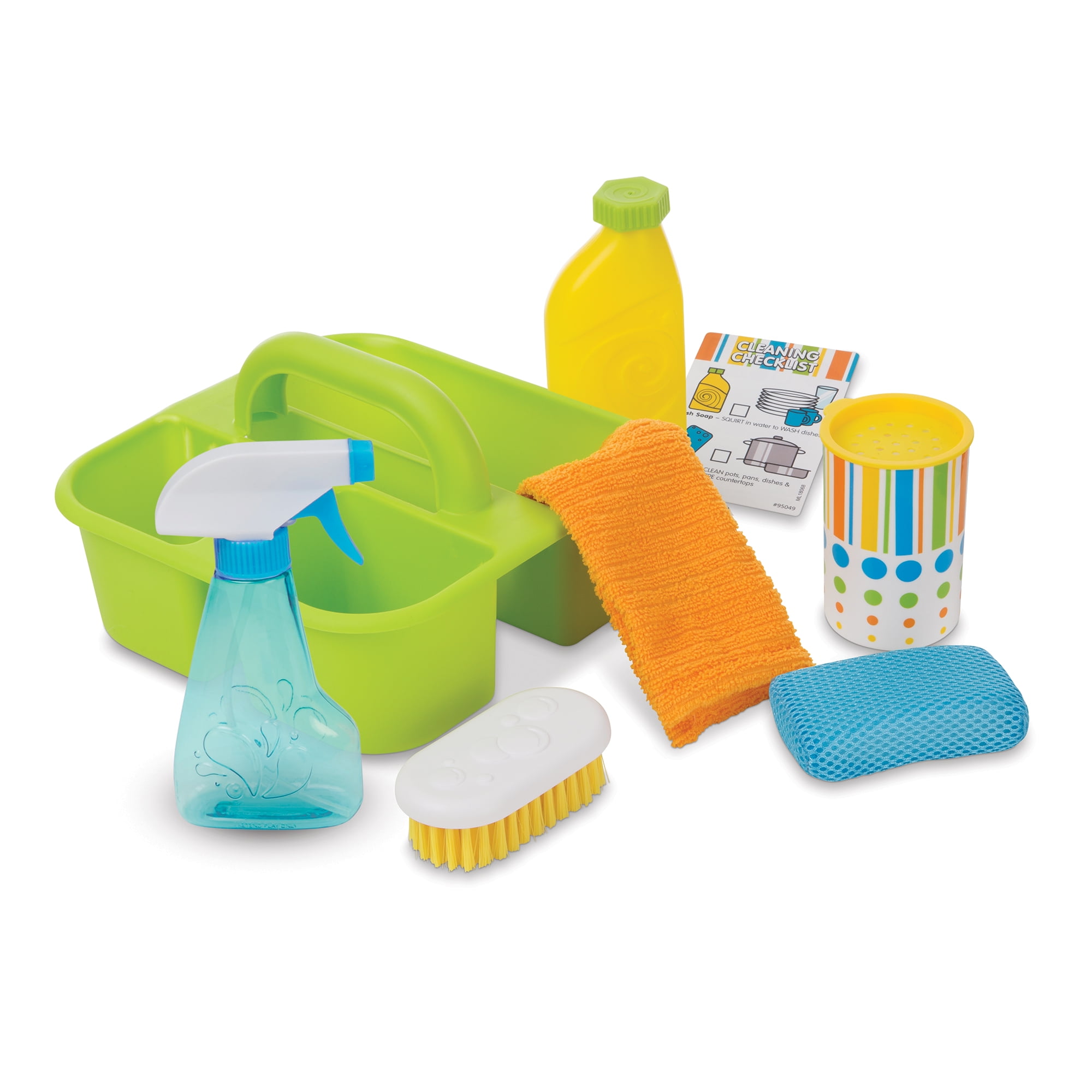 Playkidz Cleaning Caddy Set, 10Pcs Includes Spray, Sponge, Squeegee, Brush,  Organizer Caddy - Play Helper Realistic Housekeeping Set, Recommended for  Ages 3+ - Toys 4 U