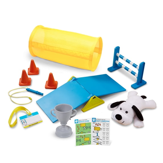 Melissa & Doug Tricks & Training Puppy School Play Set with Stuffed Animal Plush Dog (12 Pcs)