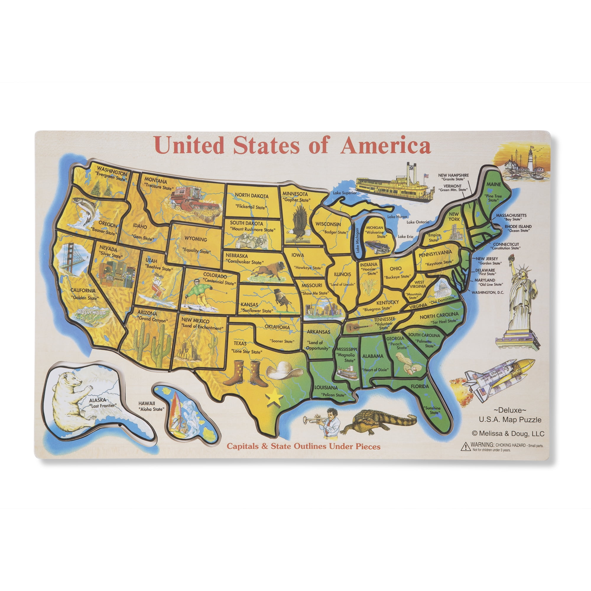 Melissa & Doug USA Map Wooden Puzzle (45 pcs)