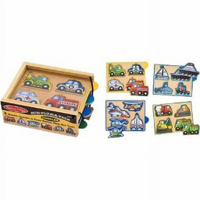 Melissa & Doug Vehicles Wooden Mini-Puzzle Pack 4 Separate Puzzles 479 –  Olde Church Emporium