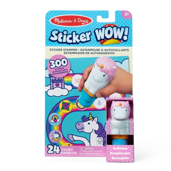 Melissa & Doug Wow! Sticker 24-Page Activity Pad with 300 Stickers and Stamper