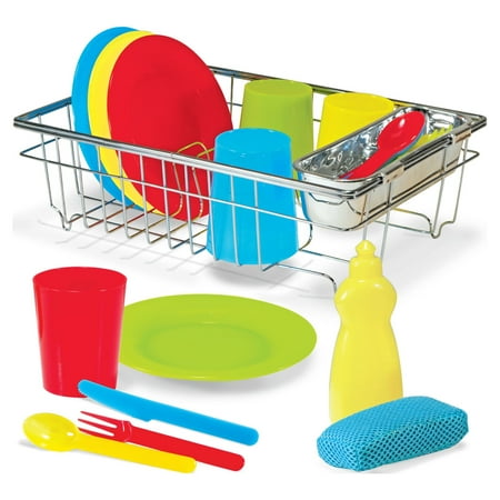 Melissa & Doug Let's Play House! Wash & Dry Dish Set