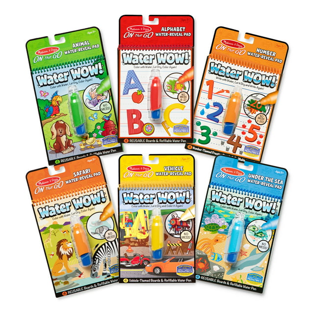 Melissa & Doug Water Wow! - Water Reveal Pad Bundle - Animals, Alphabet, Numbers and More