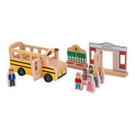Melissa & Doug - Whittle World Wooden School Bus Set