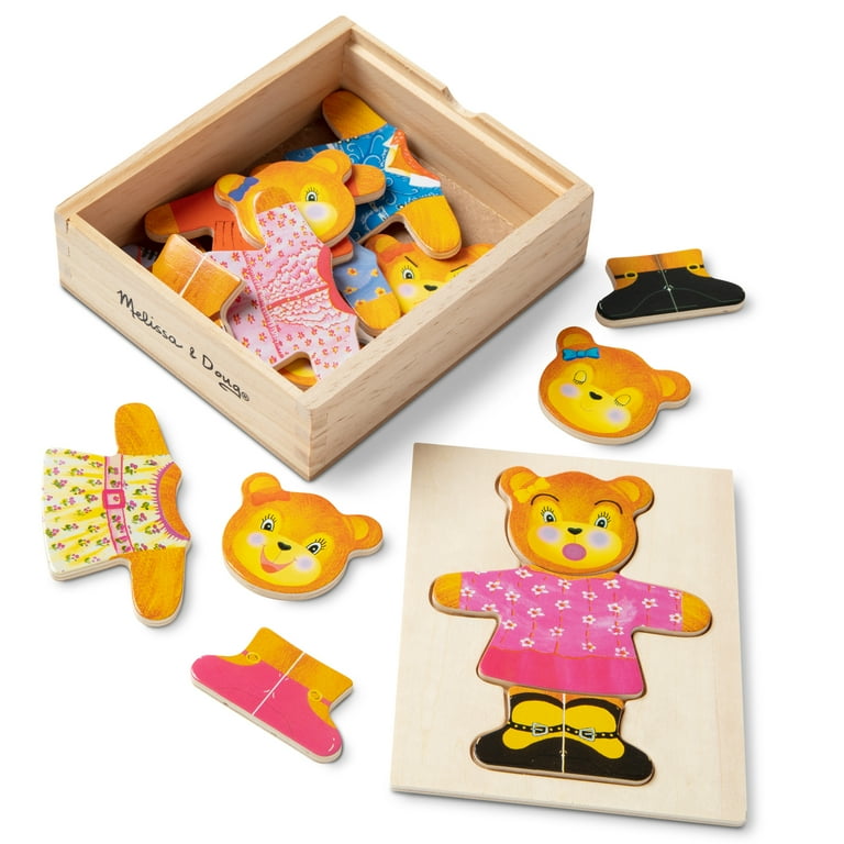 Melissa Doug Wooden Bear Dress Up Play Set 18 pcs