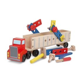 Melissa & Doug Wooden Big Rig Truck Building Set (22 pcs)