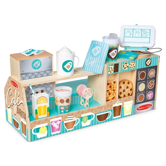 Melissa & Doug Wooden Café Barista Coffee Shop (35 Pieces) - FSC Certified