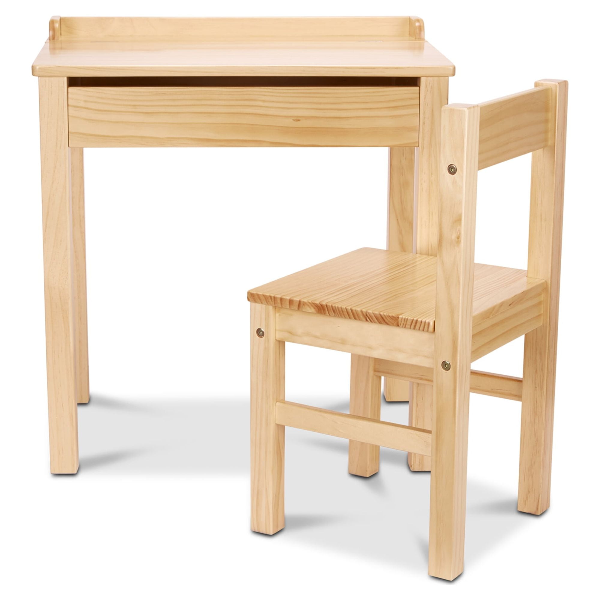 Honey Finish Solid Wood Lift-Top Writing Desk with Filing Cabinet