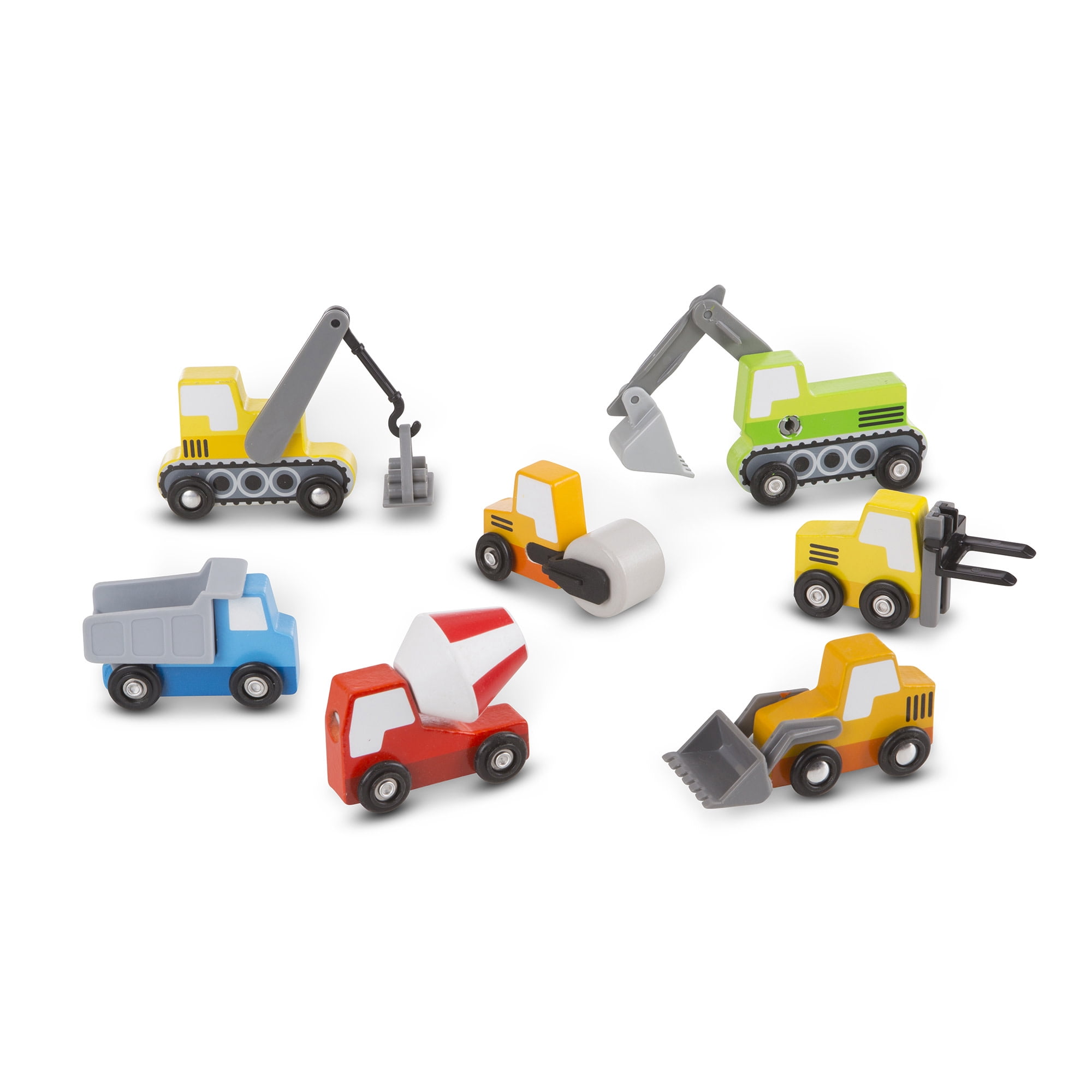 Melissa Doug Wooden Toy Construction Site Vehicles with Storage